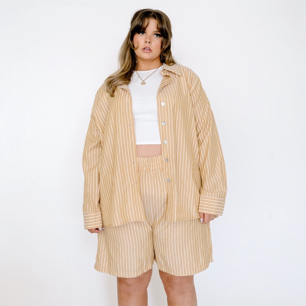 Matching Striped Shorts Set